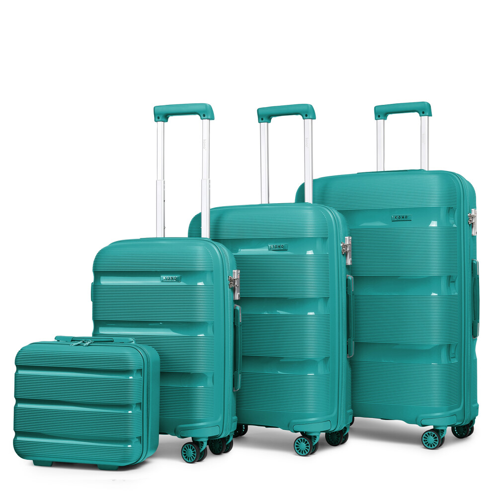 (Blue Green, 14+20+24+28 Inch) 2 Or 4 Pieces PP Suitcase Set With TSA Lock