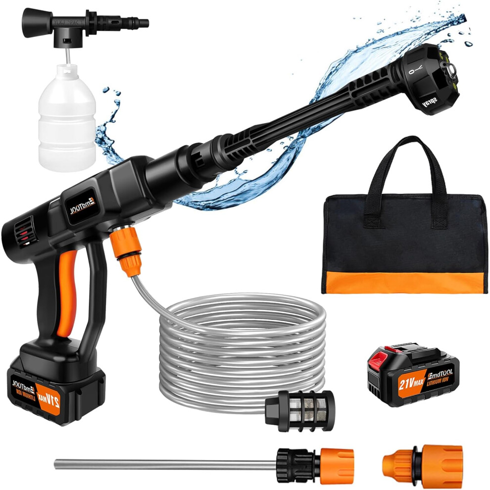 Cordless Pressure Washer,21V 45 Bar/652 PSI Brushless Motor Portable Pressure Washer with 3.0Ah Battery