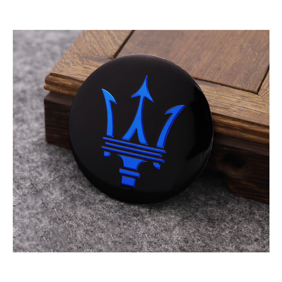 (Maser ( Blue)) 4Pcs Wheel Center Hub Caps Cover Decal Stickers 56Mm Black/Blue 8381923456719