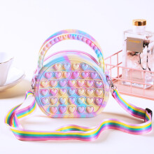 (2) Pop Purse Silicone Sensory Push Pop Bubble Bag Crossbody Bag Antistress Toys