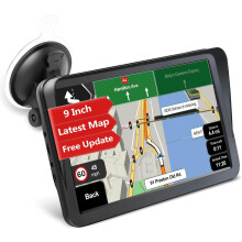 9 Inch GPS Sat Nav System Pre-Installed Latest UK Europe Maps for Car Truck Lorry Motorhome POI Search