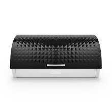 Tower T826206BLK Solitaire Bread Bin, Stainless Steel, Black