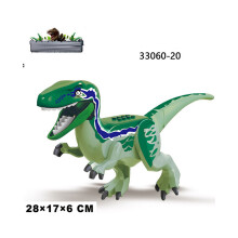 ( Raptor Green-20 ) Dinosauriefigur Byggklossar och Konstruktionsleksaker