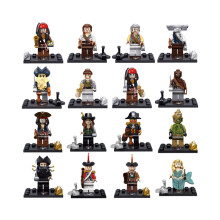(16Pcs) 8pcs Caribbean Pirates Minifigures Mermaid Puzzle Assembled Building Blocks Toys