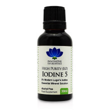 5% Lugol's Iodine Solution 30ml by Innovative Naturopathics – Alcohol-Free, Vegan, 600 Drops, Amber Glass Bottle