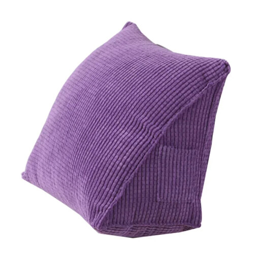 (purple, L(30x55x60cm)) Bed Reading Pillow Soft Triangular Big Backrest Pillow