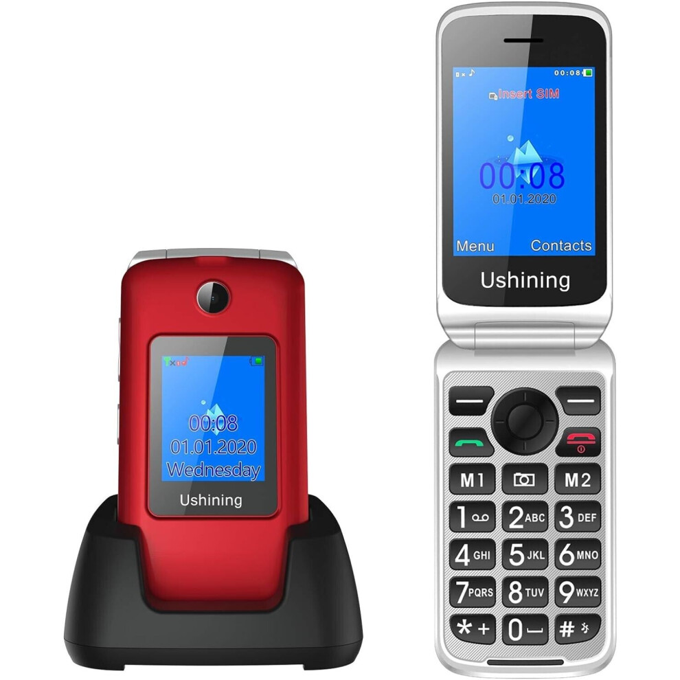 (F280-Red) 2.8" Senior Mobile Phone with Big Button Unlocked