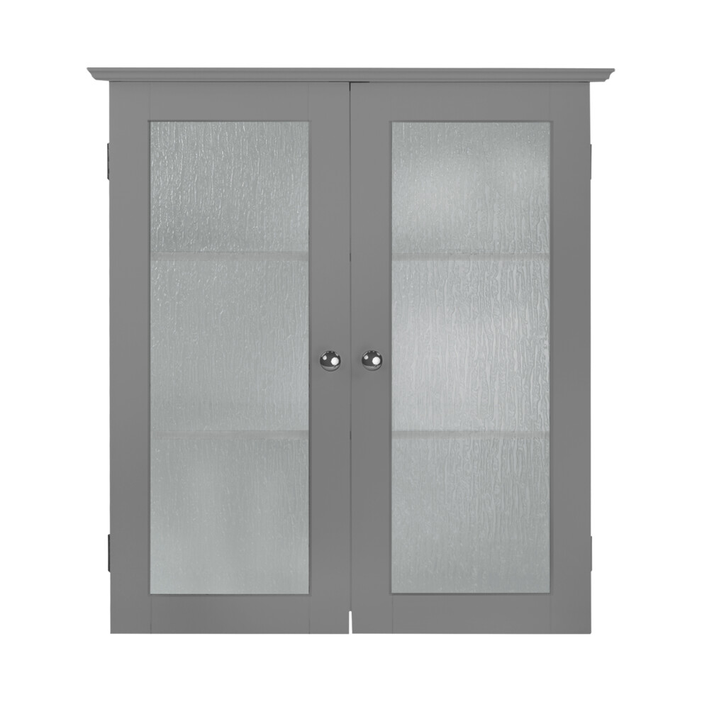 Bathroom Connor Wall Cabinet With 2 Glass Doors Grey