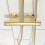 NES Home Nes Home Brushed Brass Cool Touch Thermostatic Riser Rail Shower Set 2