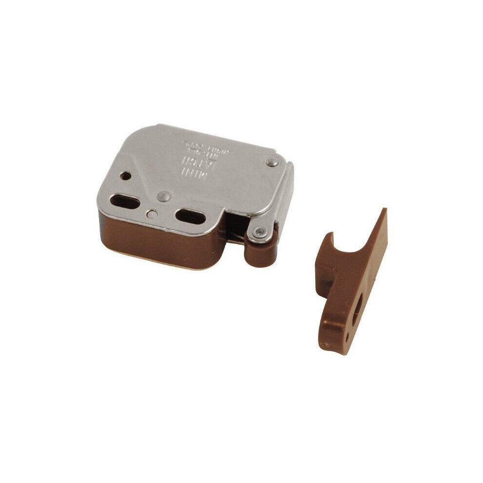 Mini Tip Catch Push To Open Latch Caravan Drawer Door Cabinet Touch Release - Colour Brown 5057670099525
