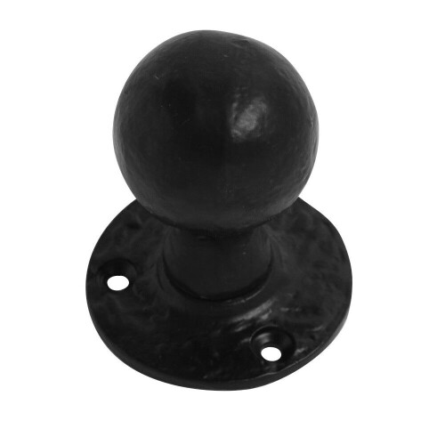 Antique Vintage Cast Iron Round Door Knobs Pair
