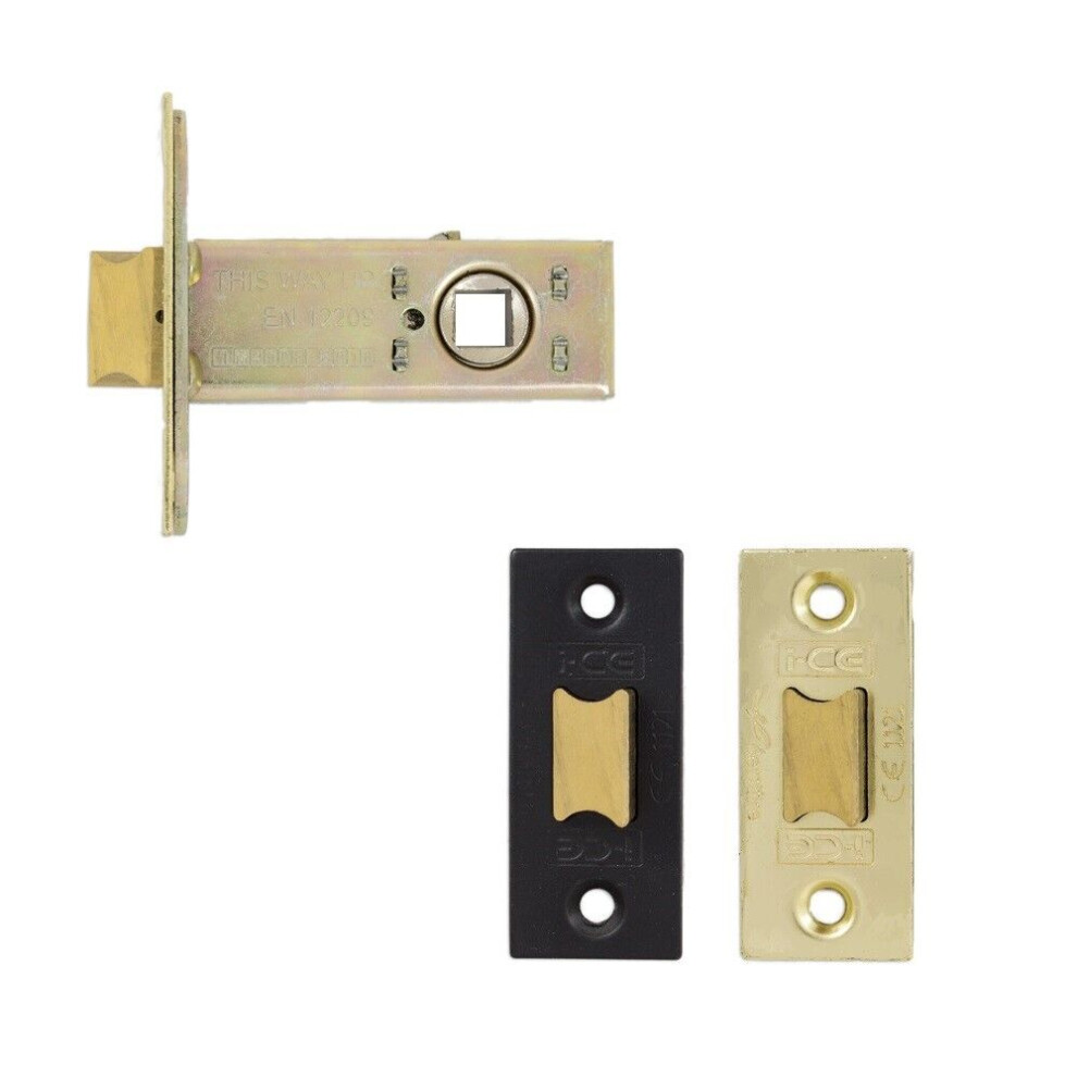 Tubular Latch Architectural Mortice Latch Ce Fire Rated Interchangable Forends - Size 75 Mm, Finish=Brass, Dustbox No 5057670100726