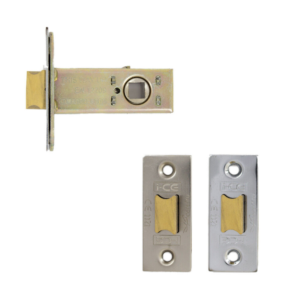 Tubular Latch Architectural Mortice Latch Ce Fire Rated Interchangable Forends - Size 63 Mm, Finish=Nickel, Include Dustbox Yes 5057670100672