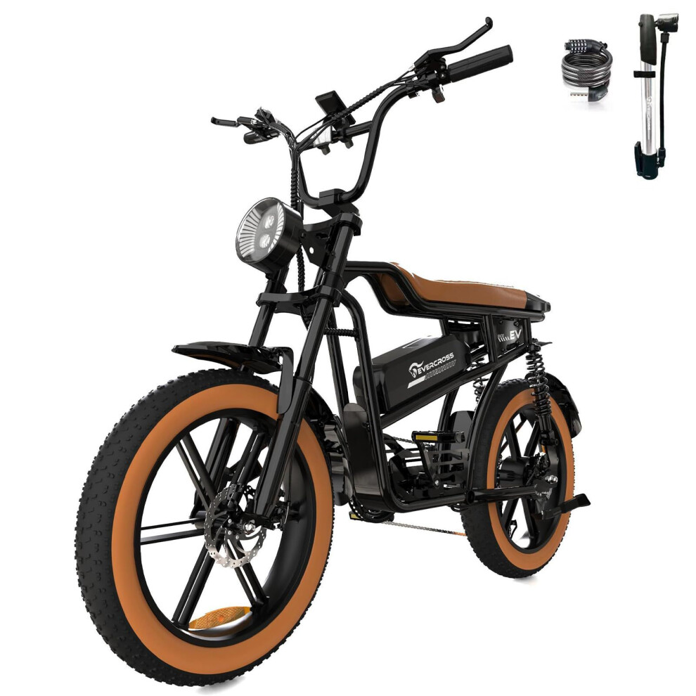 EVERCROSS EK30 Electric Bike, 20" x 4.0 Fat Tire, 25km/h, 48V 15Ah