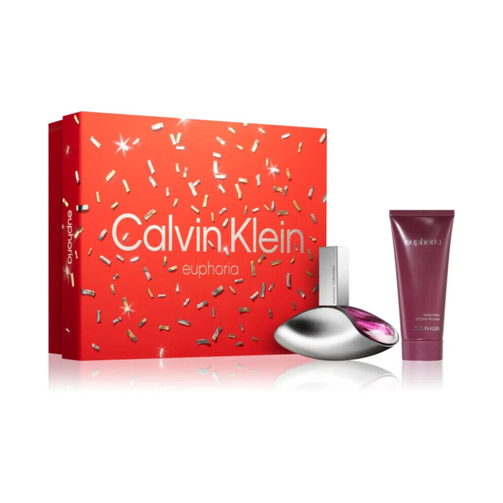 Calvin Klein Euphoria 2pc Gift Set 100ml Eau de Parfum Spray + 100ml Body Lotion