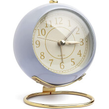 Clock Small Desk Clock For Table,vintage Analog Retro Non-ticking Alarm Clock,modern Gold Clock For Bedroom Bedside Table