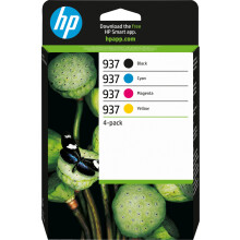 HP 937 Cartouche Encre Authentique Pack de 4 noir, cyan, magenta, jaune