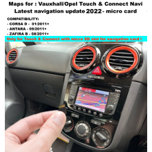 VAUXHALL OPEL SAT NAV MAP UPDATE MICRO SD CARD 2022 TOUCH & CONNECT