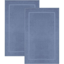 (Blue) 2 Piece Bath Mat Non Slip Toilet Bathroom Rugs Set Soft Cotton Quick Dry Mat Set Premium Quality & Highly Absorbent