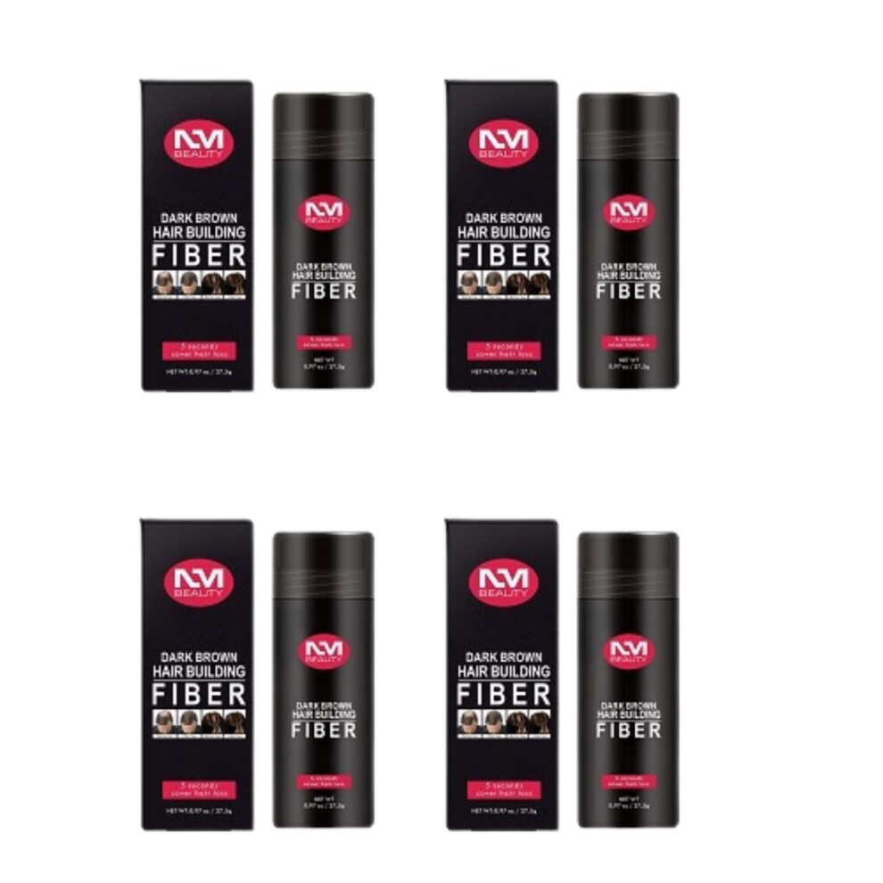 Nmb Dark/Brown Professional Hair Building Fiber Kit - 4Pcs