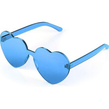 Heart Sunglasses Rimless Clear Heart Glasses Colorful Party Favorsblue)