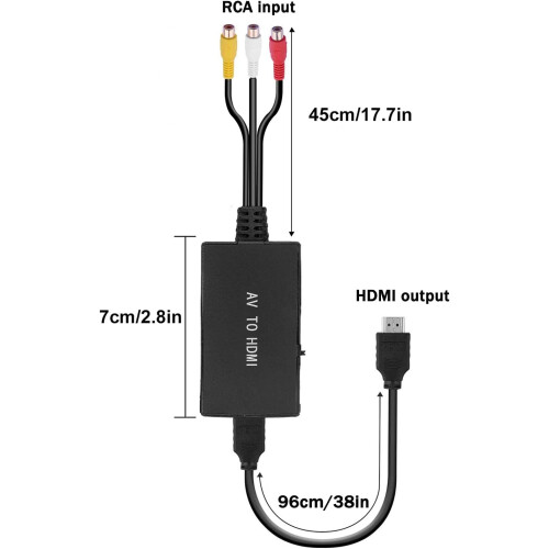 RCA to HDMI Converter, AV to HDMI Adapter 1