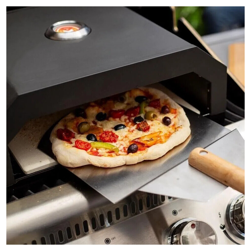 Grill Top Pizza Maker Oven Steel Waterproof with Thermometer BBQ Gas Charcoal