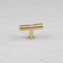 (50mm Knob ) Satin Brass Fluted Knurled T Bar Handles & Knob
