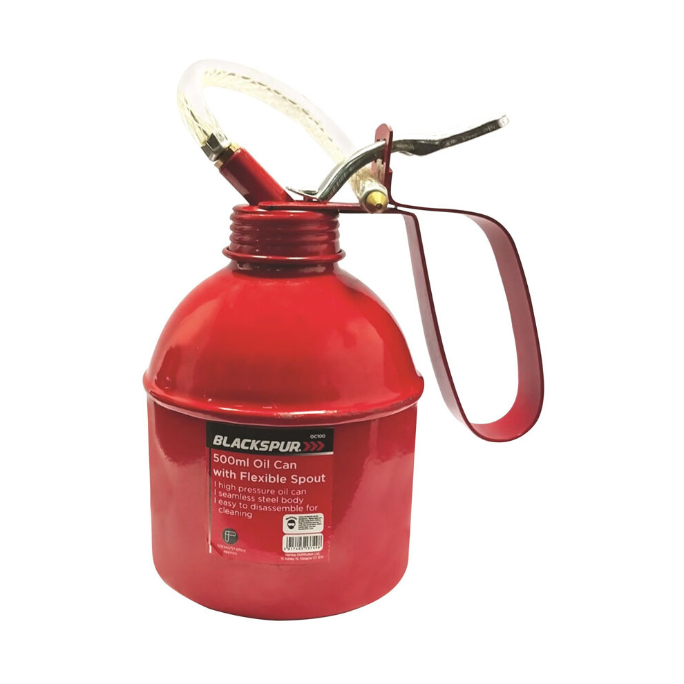 500ml Oil Can With Flexible Spout Pump Thumb-Operated Lever Steel Dispenser-image-OPC-PDR9JKK-NEW