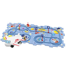 (Diy Assembling Electric Track Car Toys Battery Powered Toy Vehicle And Puzzle Board For Kids) Diy Assembling Electric Track Car Toys Battery Powered Toy Vehicle And Puzzle Board For Kids