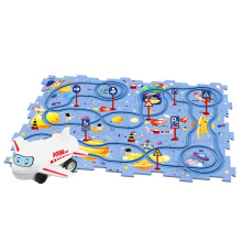 (Diy Assembling Electric Track Car Toys Battery Powered Toy Vehicle And Puzzle Board For Kids) Diy Assembling Electric Track Car Toys Battery Powered Toy Vehicle And Puzzle Board For Kids