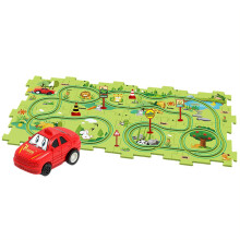 (Diy Assembling Electric Track Car Toys Battery Powered Toy Vehicle And Puzzle Board For Kids) Diy Assembling Electric Track Car Toys Battery Powered Toy Vehicle And Puzzle Board For Kids