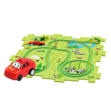 (Diy Assembling Electric Track Car Toys Battery Powered Toy Vehicle And Puzzle Board For Kids) Diy Assembling Electric Track Car Toys Battery Powered Toy Vehicle And Puzzle Board For Kids