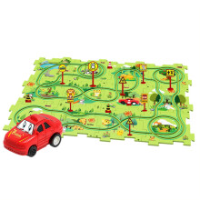 (Diy Assembling Electric Track Car Toys Battery Powered Toy Vehicle And Puzzle Board For Kids) Diy Assembling Electric Track Car Toys Battery Powered Toy Vehicle And Puzzle Board For Kids