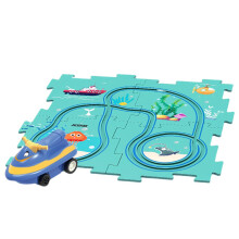 (Diy Assembling Electric Track Car Toys Battery Powered Toy Vehicle And Puzzle Board For Kids) Diy Assembling Electric Track Car Toys Battery Powered Toy Vehicle And Puzzle Board For Kids