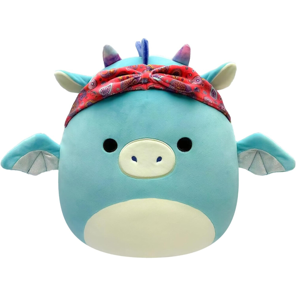 Squishmallows SQCR04125 Dark Teal 7.5" Dragon-Add Tatiana to Your Squad, Ultrasoft Stuffed Animal Toy, Official Kellytoy Plush