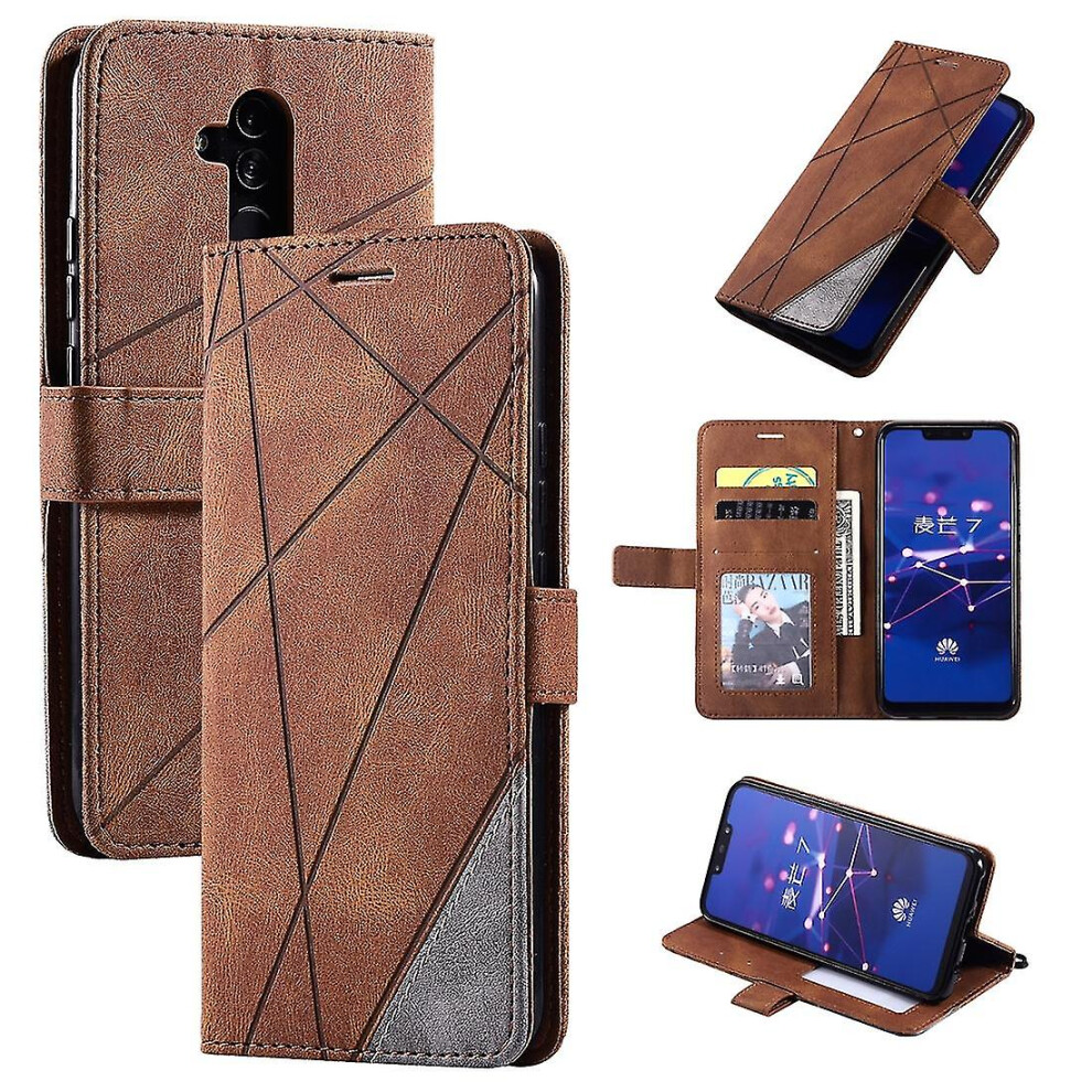(Brown) For Huawei Mate 20 Lite Leather Case Brown 6956163116130