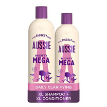 Aussie Mega Shampoo and Conditioner Set For Dry Damaged Hair, Vegan Shampoo And Conditioner, Silicone Free, XL VALUE PACK, 1145ml, (Pack of 2)