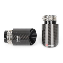 Bimirth 4" Akrapovic Gloss Carbon Fibre Exhaust Tips X2 Universal Tailpipe