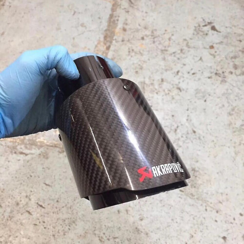 Bimirth 4" Akrapovic Gloss Carbon Fibre Exhaust Tips X2 Universal Tailpipe 1