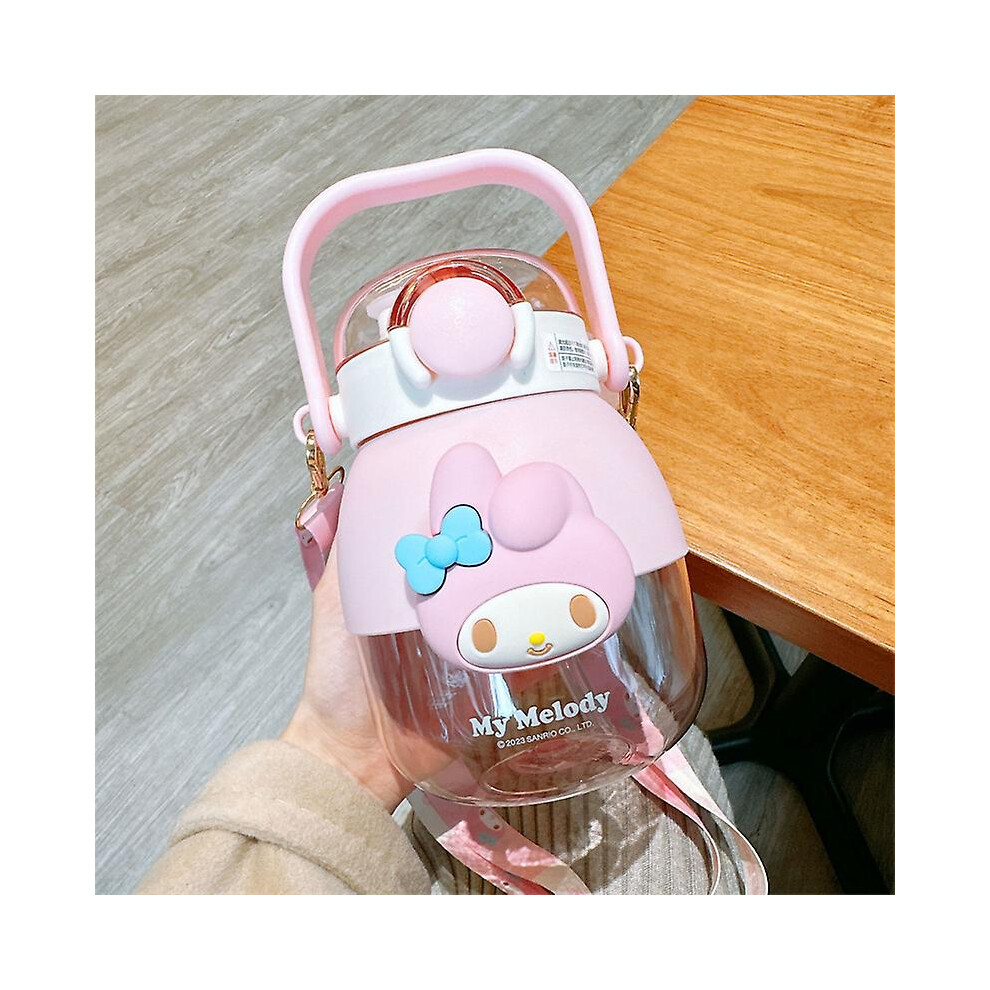 (My Melody) Sanrio Kuromi Water Bottle Kawaii My Melody Cinnamoroll Cartoon Large Capacity Straw Sports Water Bottle Portable Children's Cup-image-OPC-PDRBFYV-NEW