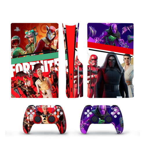 (6) PS5 Slim Disc Console Skin Sticker Fortnite