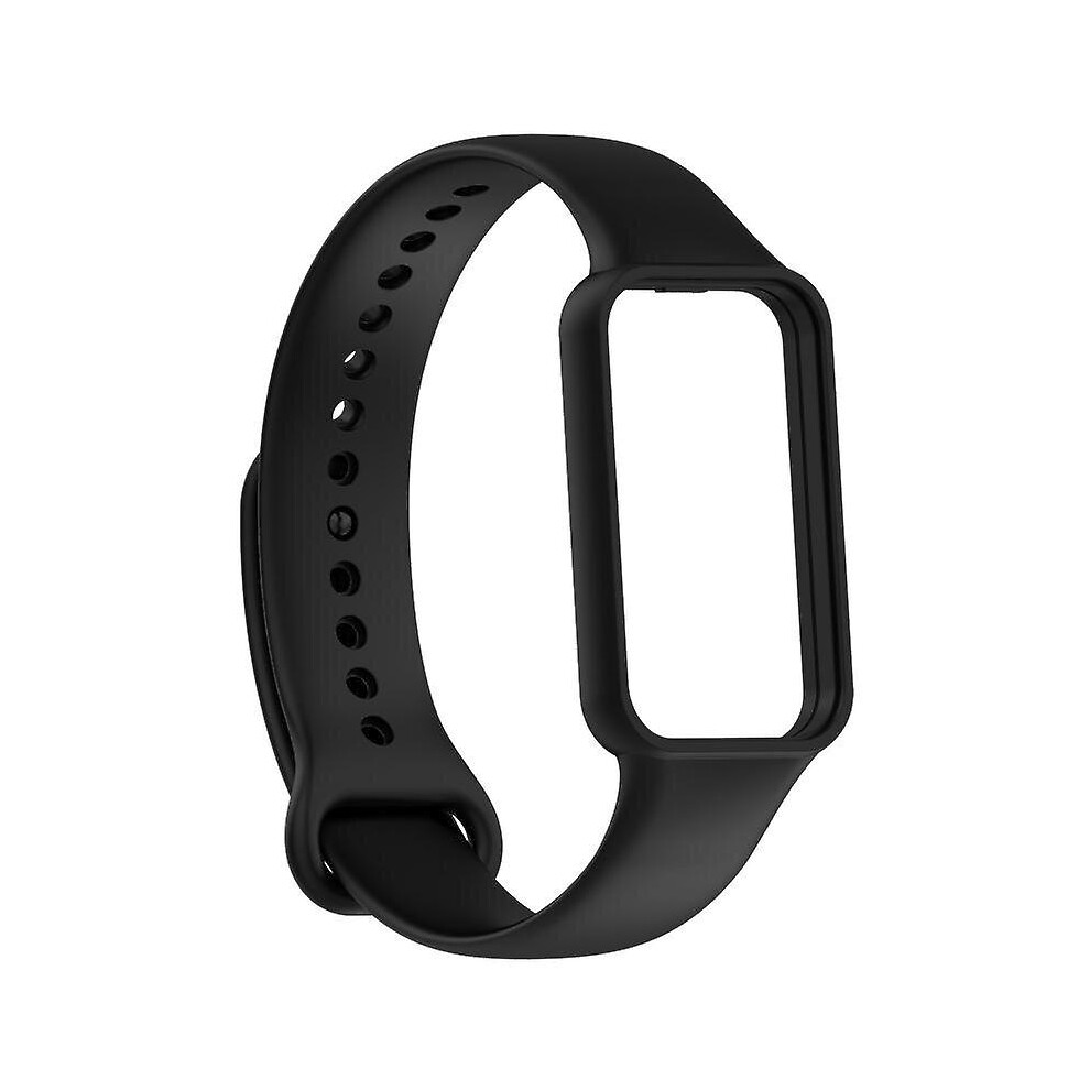 (Black) Strap For Amazfit Band 7 Silicone Bracelet Sport Wrist Replacement Strap Soft For Amazfit Band Black 9310827004282
