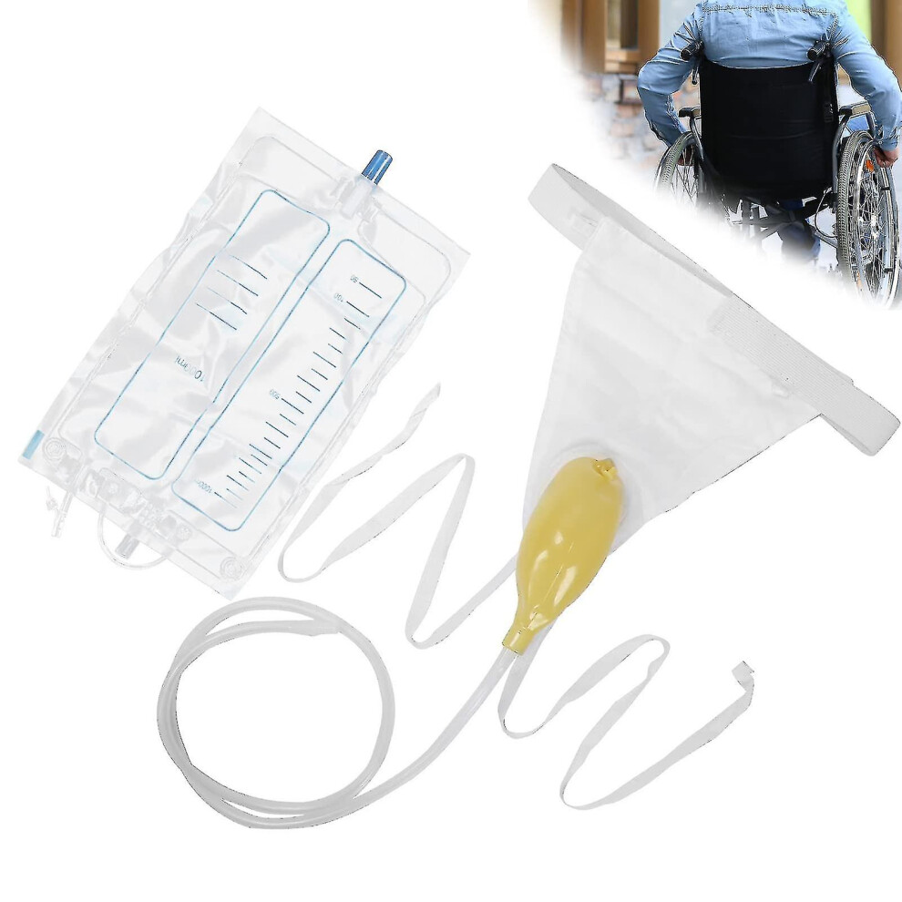 1000Ml Collection Urine Bag, Men Urinal Male Urination Device Funnel Urine Bag -No Spill, No Smell,No Mess For Elderly 9497821356583