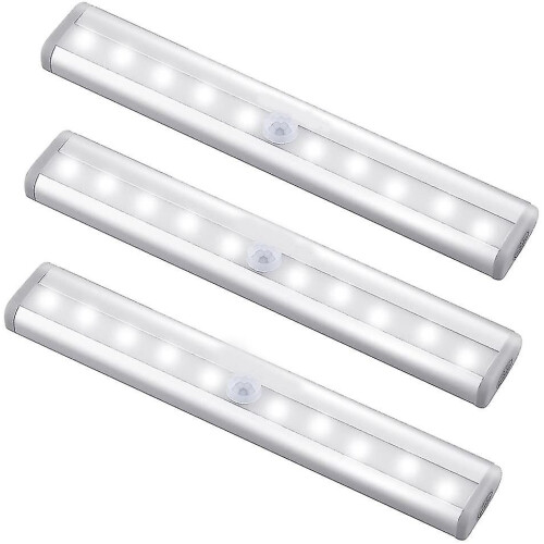 3 Pack Upgraded  Rechargeable 10 Led Magnetic Motion Sensor Light