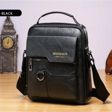 (Black) Men's Genuine Leather Crossbody Bag Shoulder Bags Vintage Handbags Business Bag