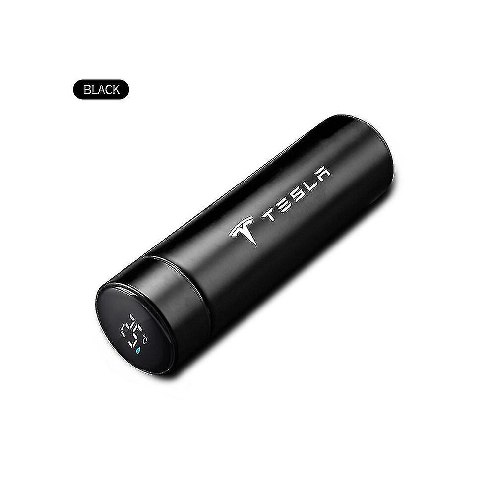 (Black) Large Capacity 304 Stainless Steel Vacuum Thermal Flask Thermos For Tesla Model 3 Model X Model S Model Y Car Accessories