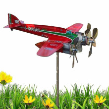 Piper Airplane Weathervane, Airplane Wind Spinner, Metal Weathervane Windmill, Airplane Weather Vane For Garden Roof