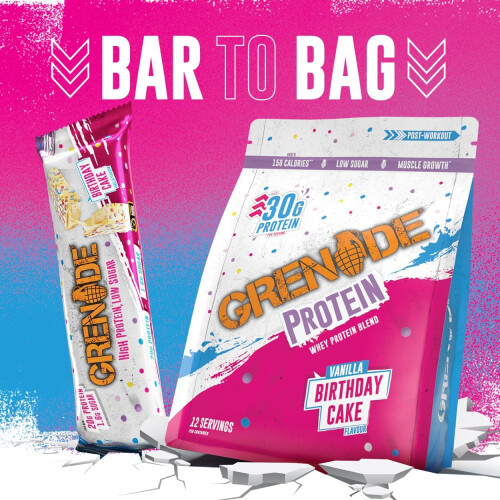 Grenade Grenade High Protein, Low Sugar Bar - Birthday Cake, 12 x 60 g 1