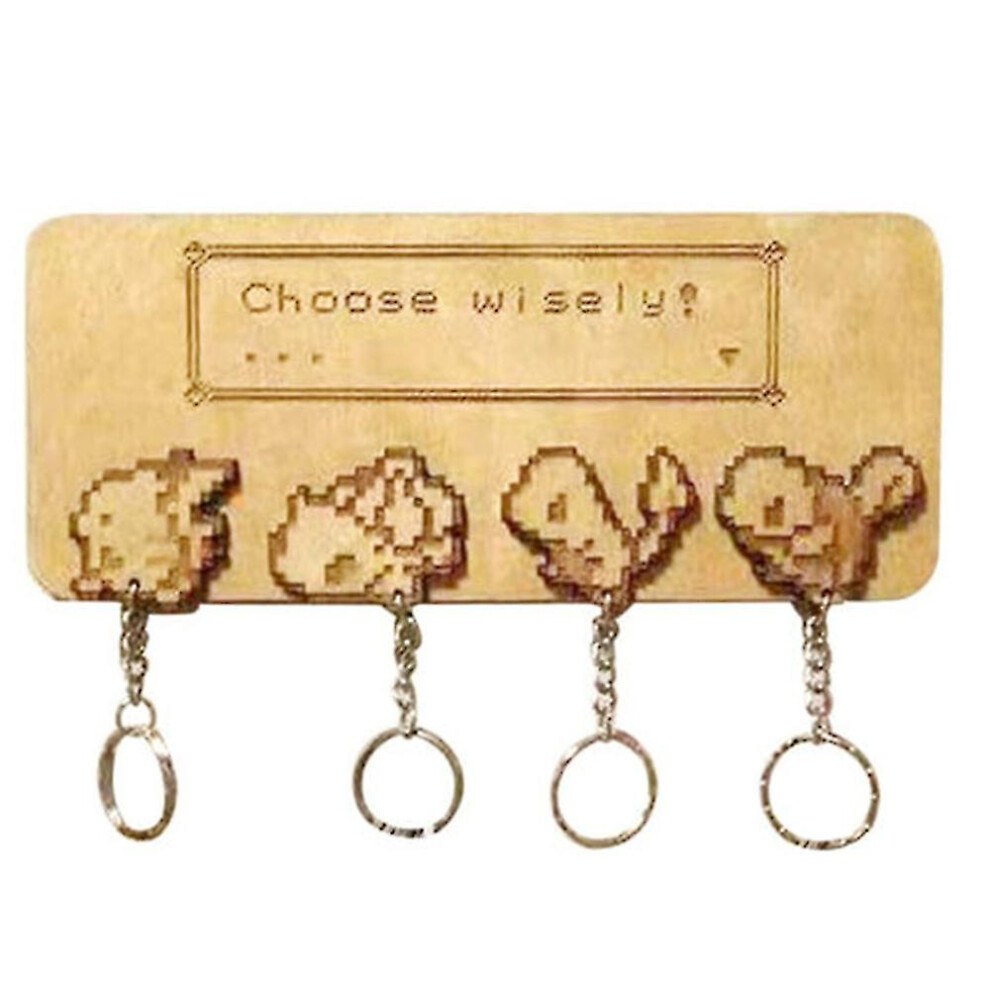 Wooden Key Holder Pokemon Keyrings Wall Mounted Key Chain Stand Home Decor C C